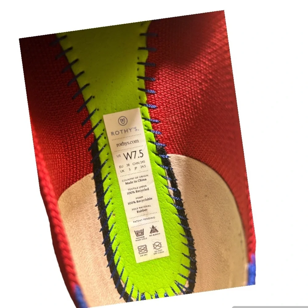 Rothy’s The Point flats in chili - red with blue 7.5 - Picture 8 of 11